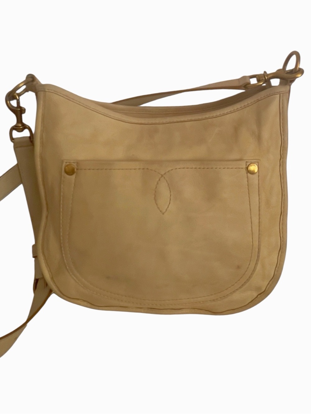 NWT FRYE Campus Rivet Crossbody Hobo Bag Banana Crunch Leather Boho Western